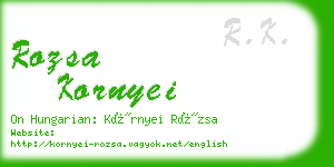 rozsa kornyei business card